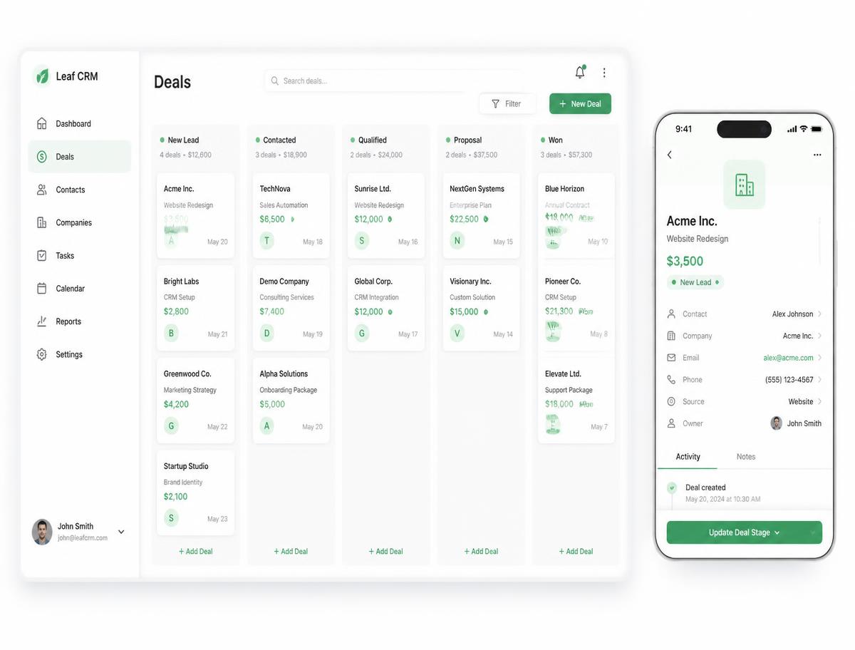 Quadro Kanban da DeskRio no computador e no aplicativo mobile